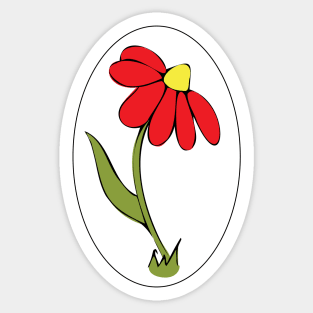 Daisy Whimsical Cartoon Illustration Happy Colours Sticker